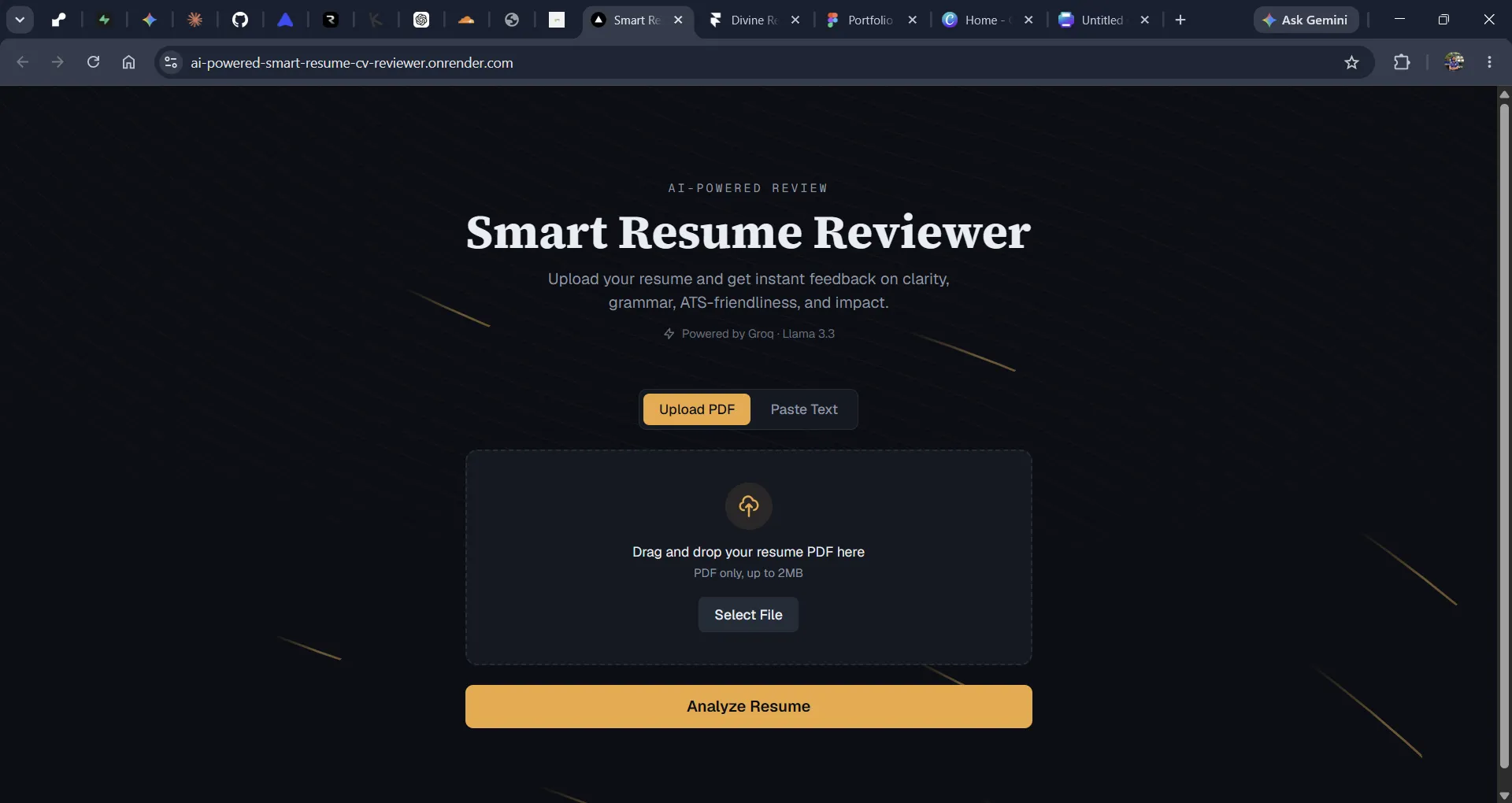AI Powered Smart Resume Reviewer screenshot