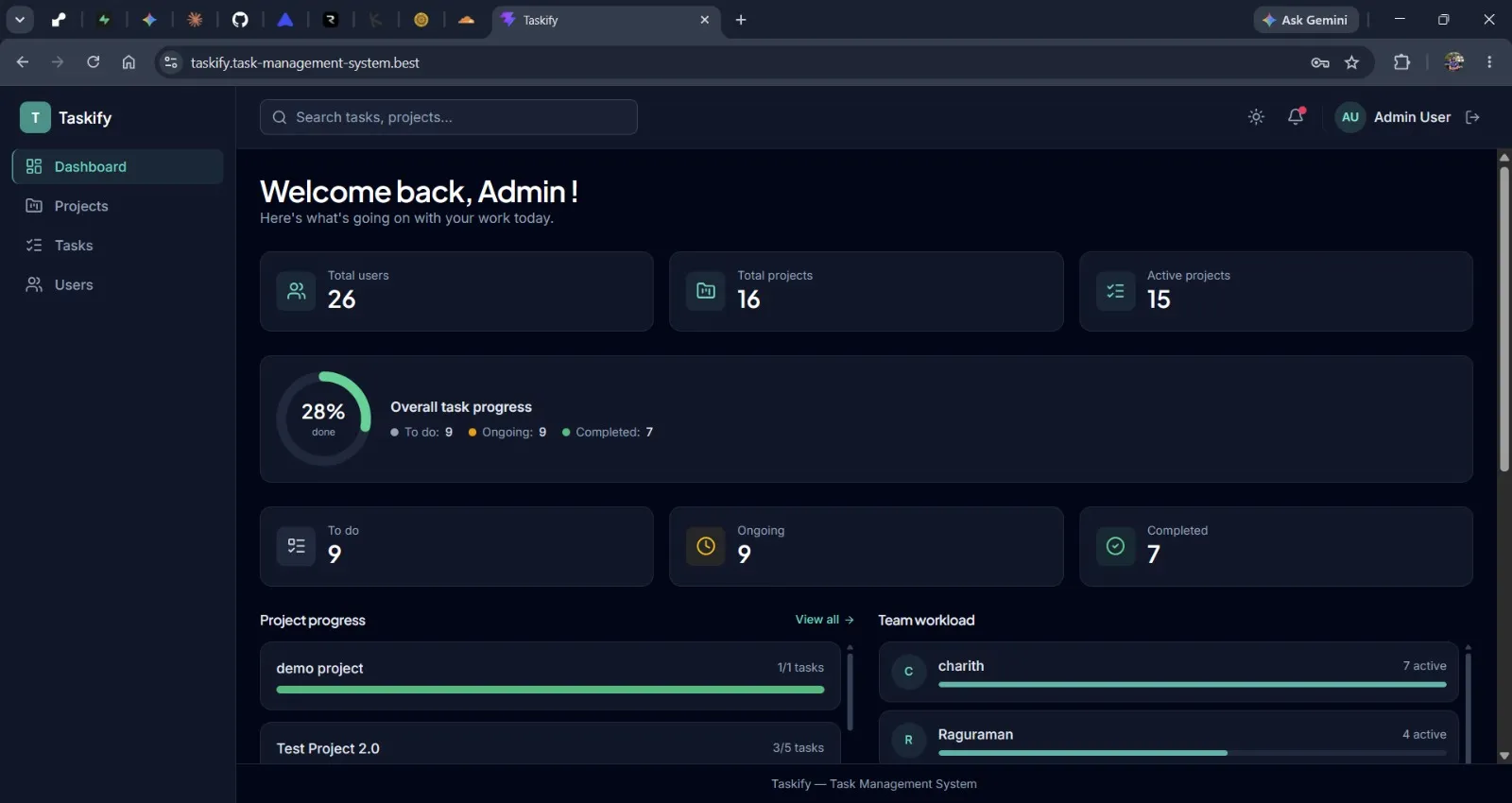 Task Management System screenshot